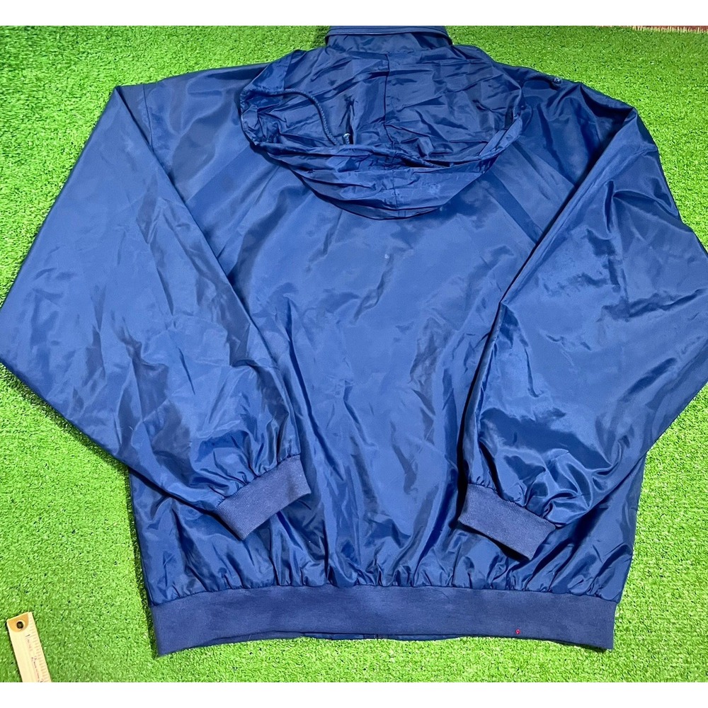 Vintage Carnival Windbreaker LG Blue 90s Jacket Embroidered Full Zip Cruise Wear - Picture 8 of 8